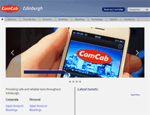 Tablet Screenshot of comcab-edinburgh.co.uk